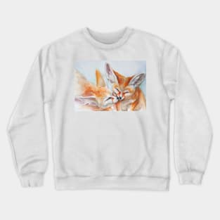 Two kissing fennec fox Crewneck Sweatshirt